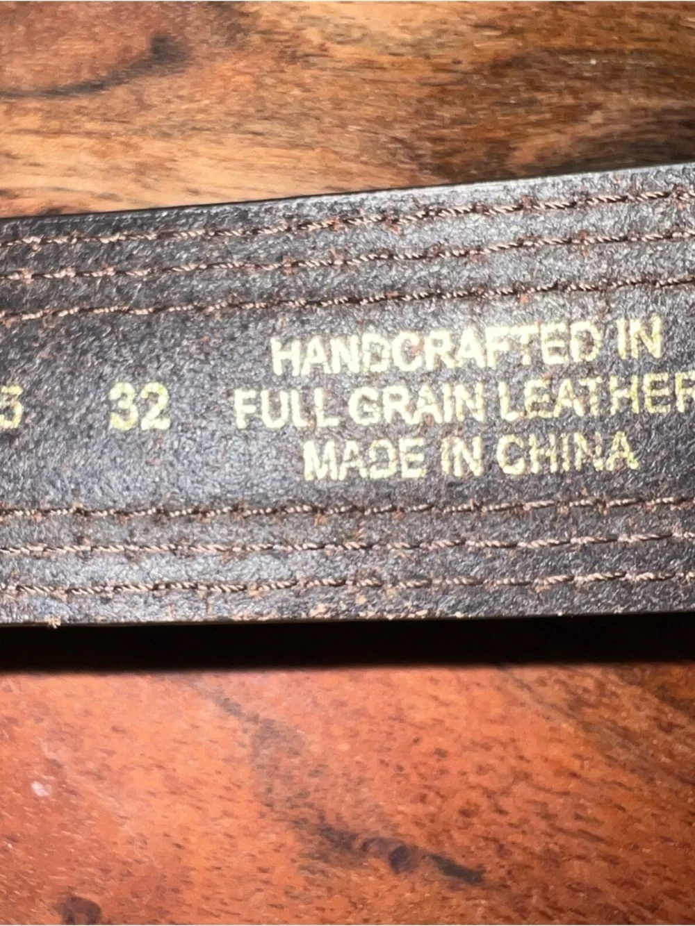 Ariat Distressed Brown Leather Belt Contrast Stitch Western 32